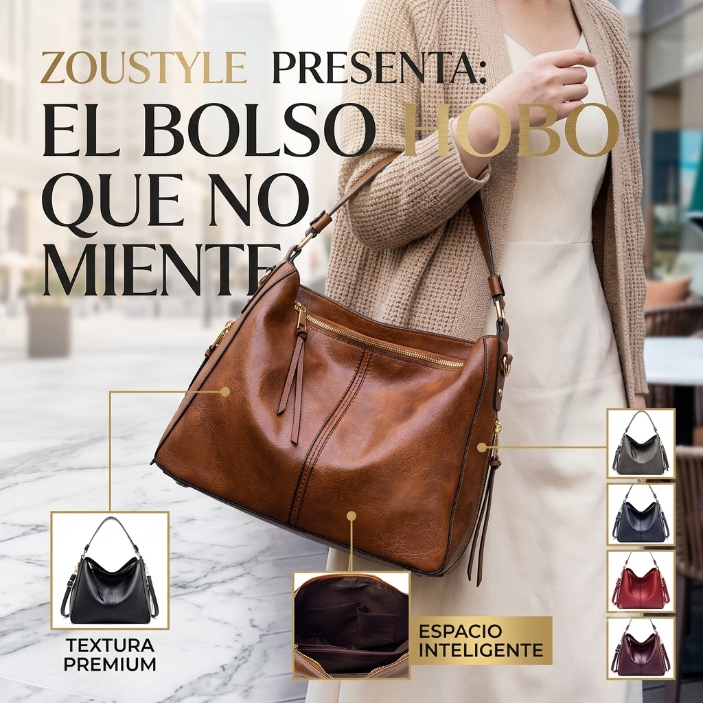 Bolso Hobo de Cuero para Mujer – Gran Capacidad